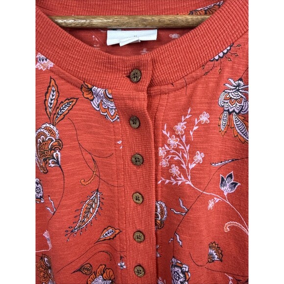 J. Jill Red Floral Bohemian Sleeveless Shirt Top Women's Size Large - Picture 2 of 6
